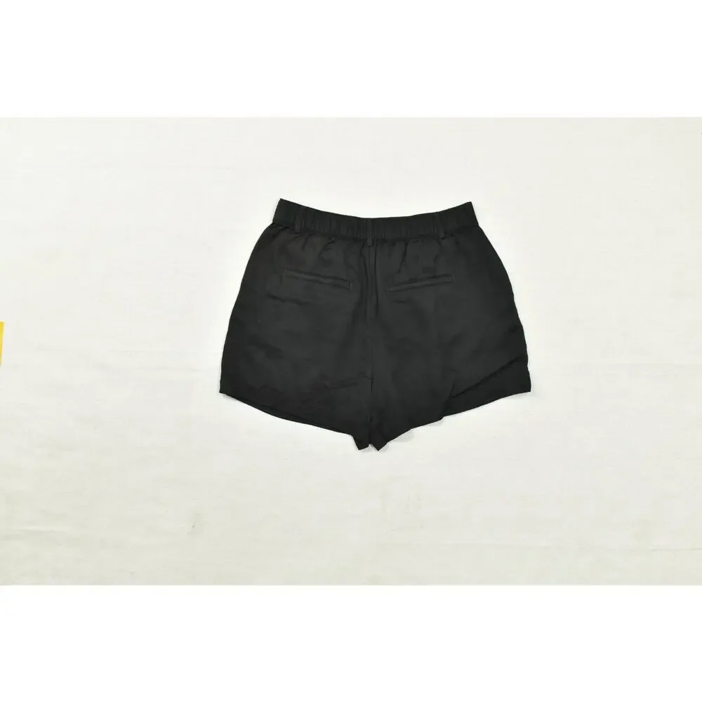 LOFT Women's Size 6 Black 100% Lyocell Pleated High Waist Relaxed Utility Short - Picture 2 of 8